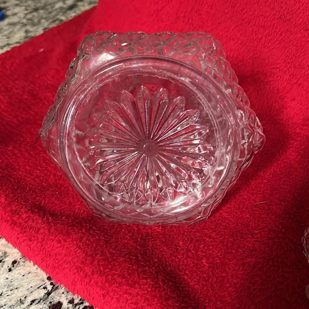 Diamond Cut Vintage Brandy Decanter Point Top 11.50’ High
